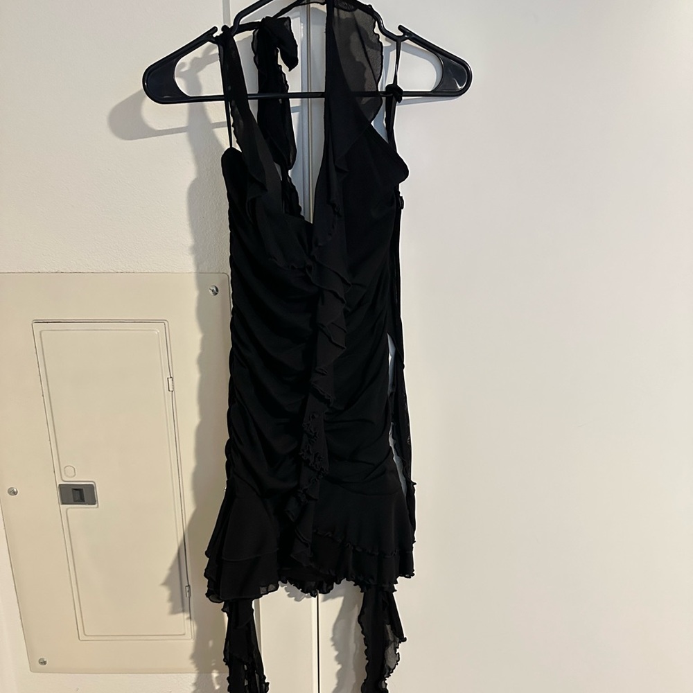 Elegant Black Ruffled Shirt